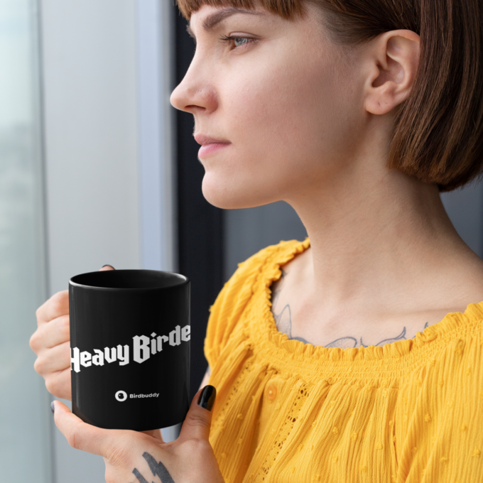 Heavy Birder Black Mug - Image 4